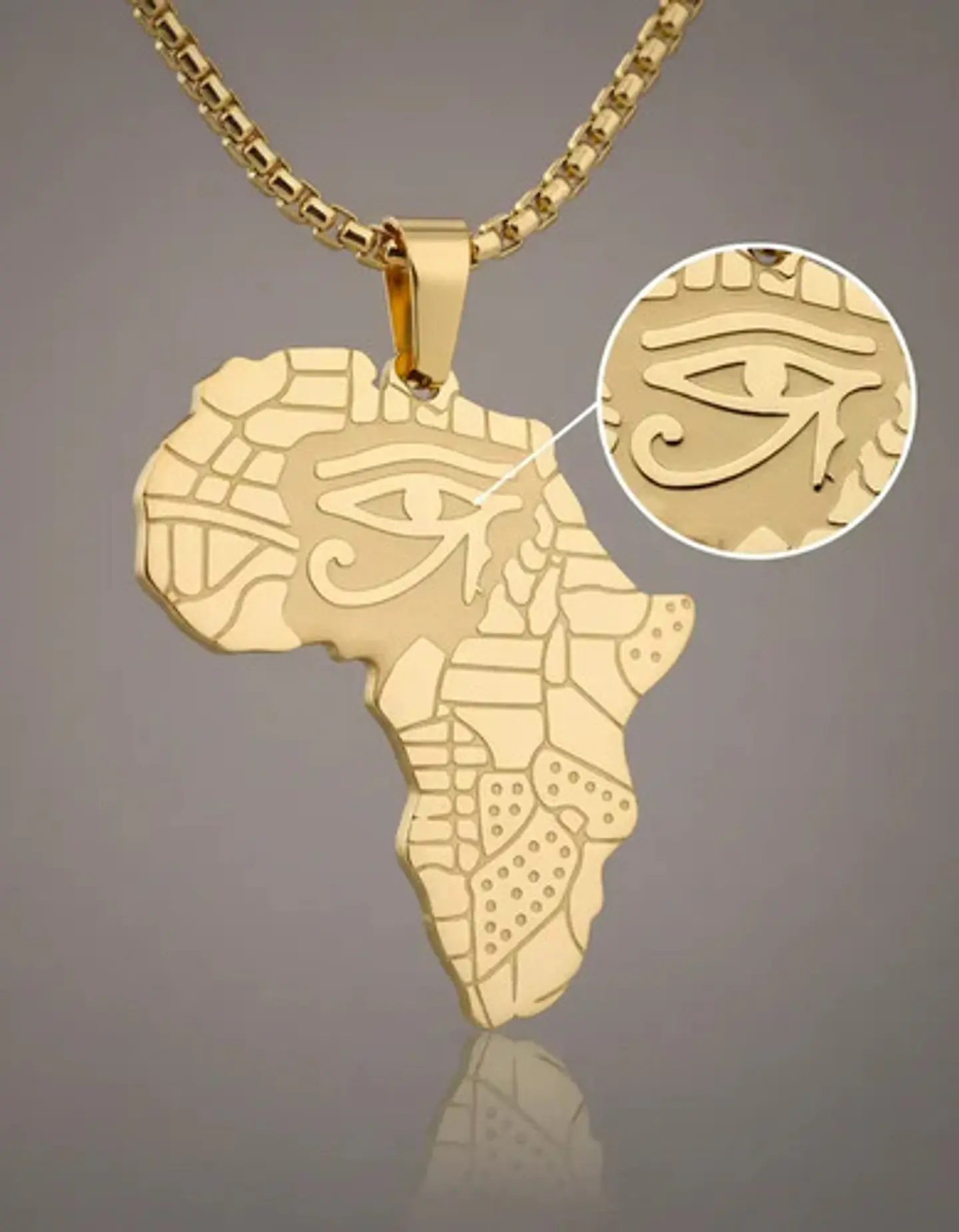 Collar De Acero Para Hombre Y Mujer Dije África Ojo De Horus 2