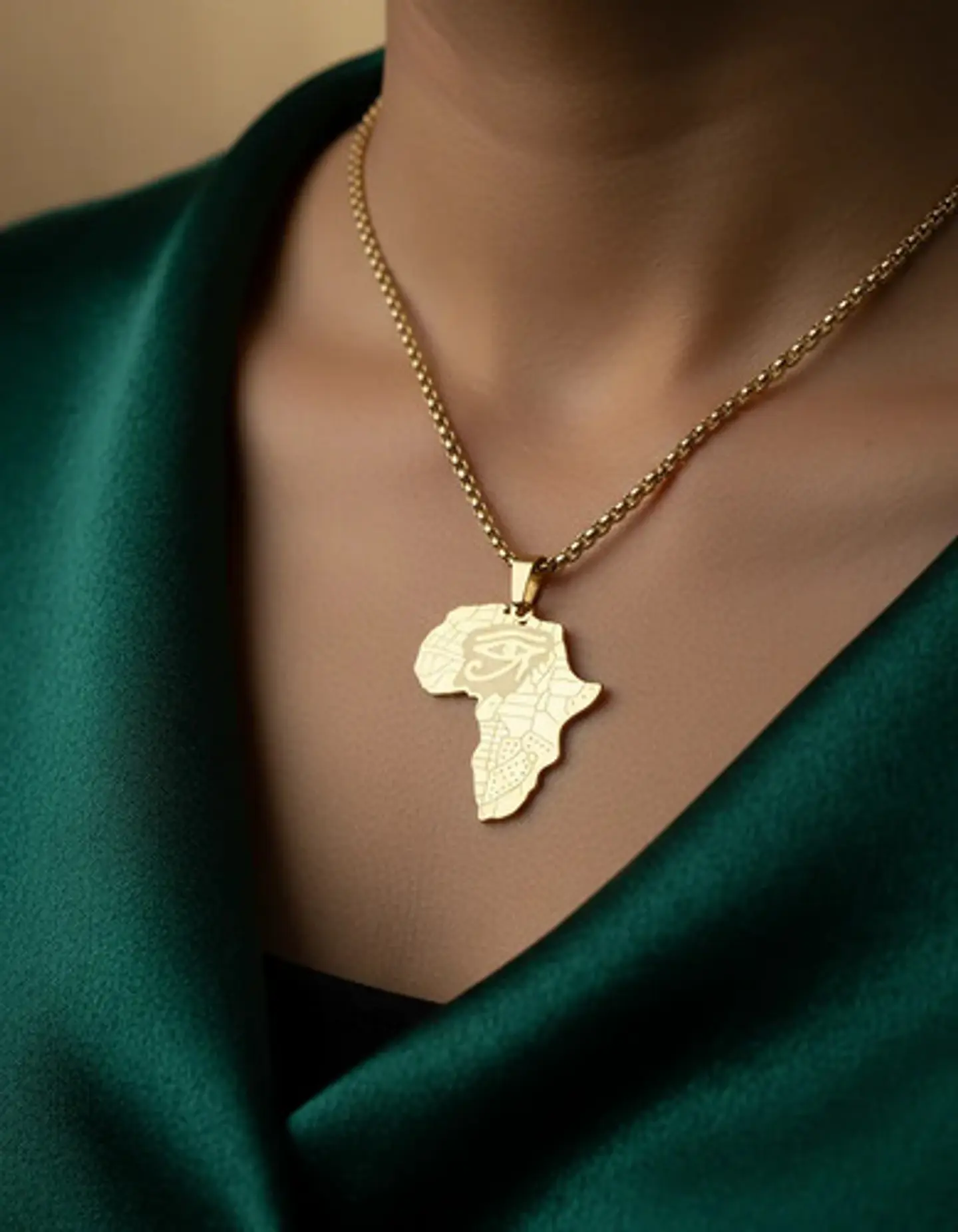 Collar De Acero Para Hombre Y Mujer Dije África Ojo De Horus 5