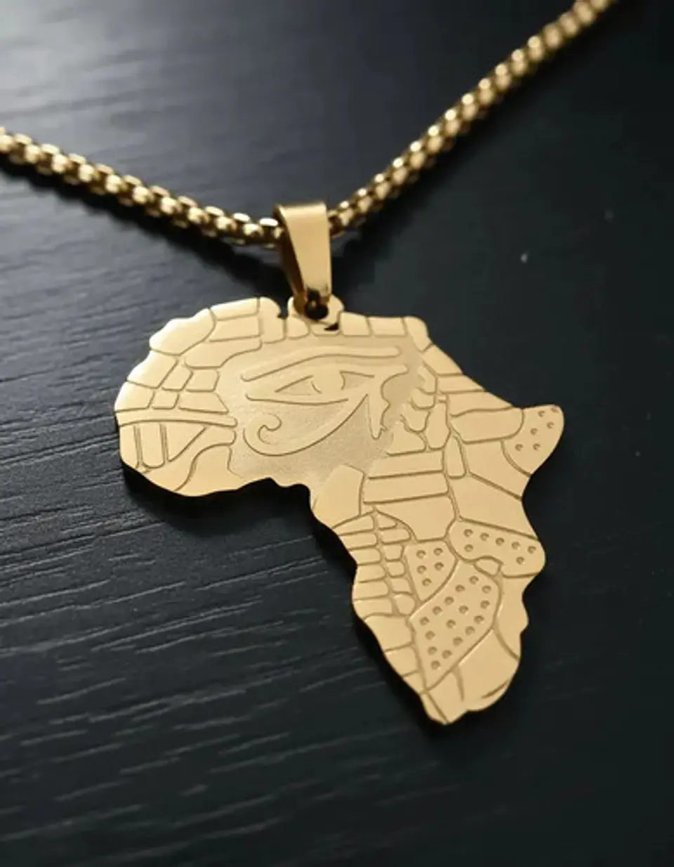 Collar De Acero Para Hombre Y Mujer Dije África Ojo De Horus 7