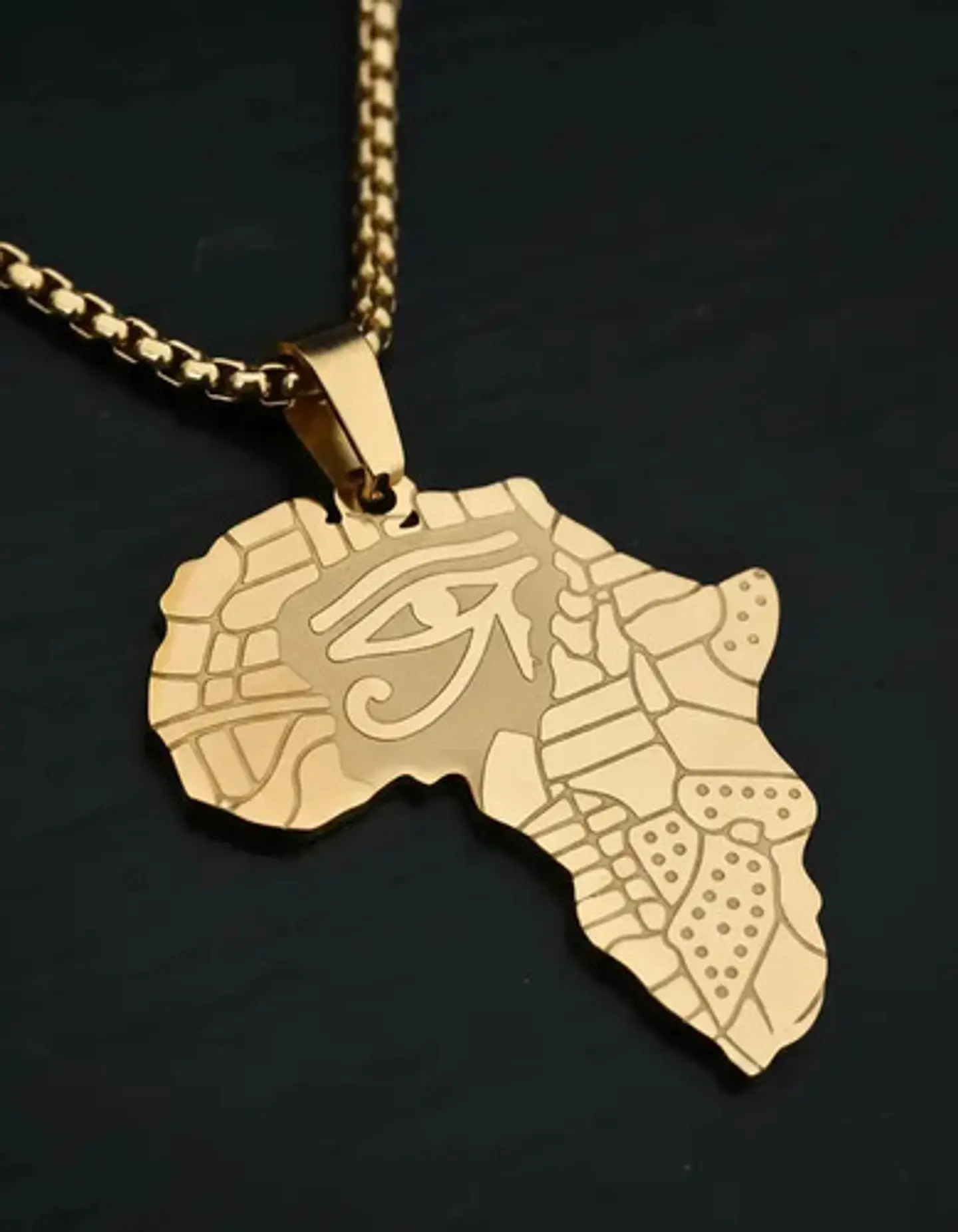 Collar De Acero Para Hombre Y Mujer Dije África Ojo De Horus 9