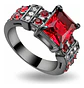 Anillo Negro Vintage Moderno Para Mujeres Piedras Cz Lujo - Miniatura 2
