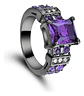 Anillo Negro Vintage Moderno Para Mujeres Piedras Cz Lujo - Miniatura 8