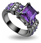 Anillo Negro Vintage Moderno Para Mujeres Piedras Cz Lujo - Miniatura 9