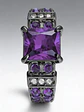 Anillo Negro Vintage Moderno Para Mujeres Piedras Cz Lujo - Miniatura 10