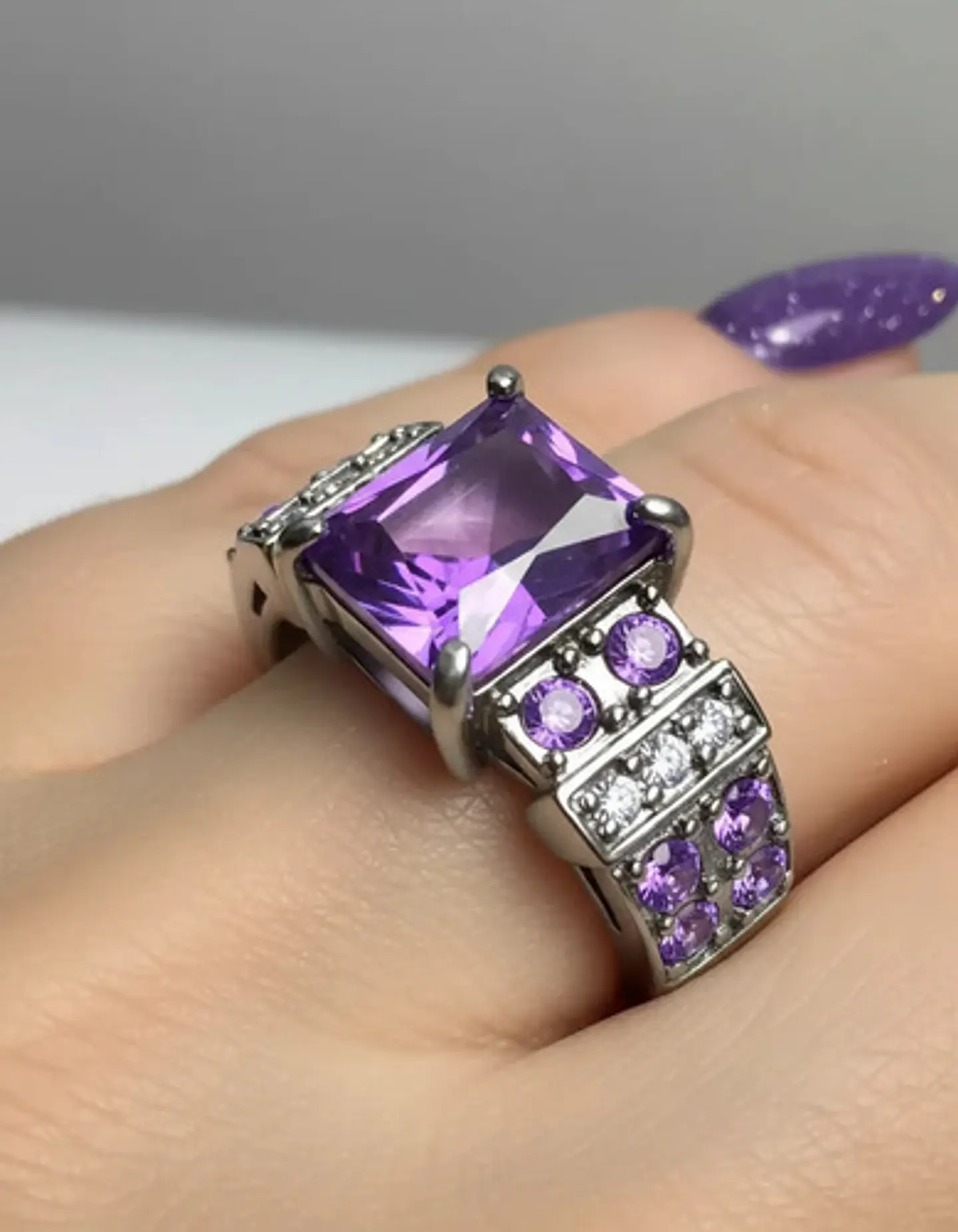 Anillo Negro Vintage Moderno Para Mujeres Piedras Cz Lujo 11