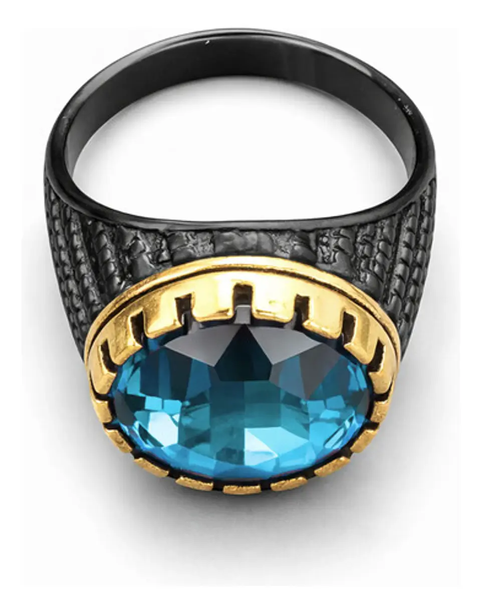 Anillo Moderno Para Hombre Y Mujer Con Piedra Azul Turquesa 3