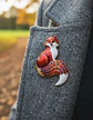 Broche De Alfiler Para Hombre Y Mujer Zorro Animal Esmaltado - Miniatura 2