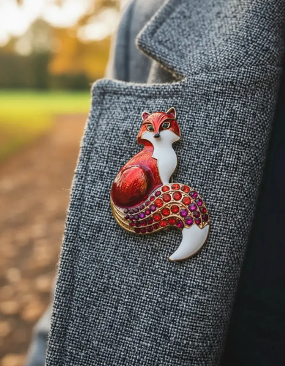 Broche De Alfiler Para Hombre Y Mujer Zorro Animal Esmaltado 2