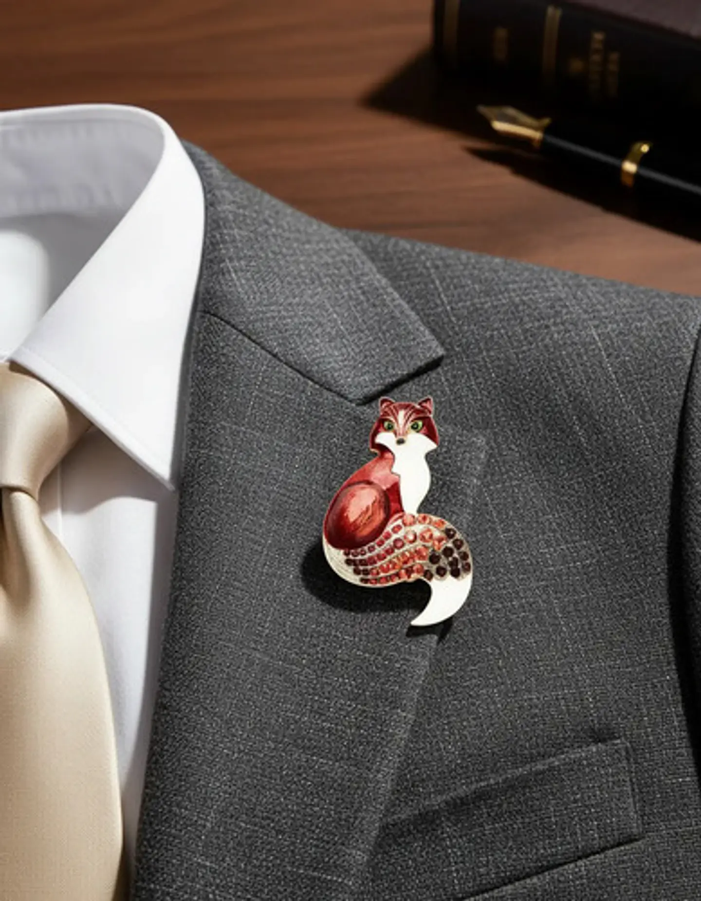 Broche De Alfiler Para Hombre Y Mujer Zorro Animal Esmaltado 4