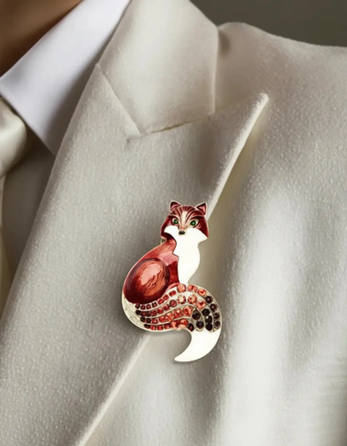 Broche De Alfiler Para Hombre Y Mujer Zorro Animal Esmaltado 5