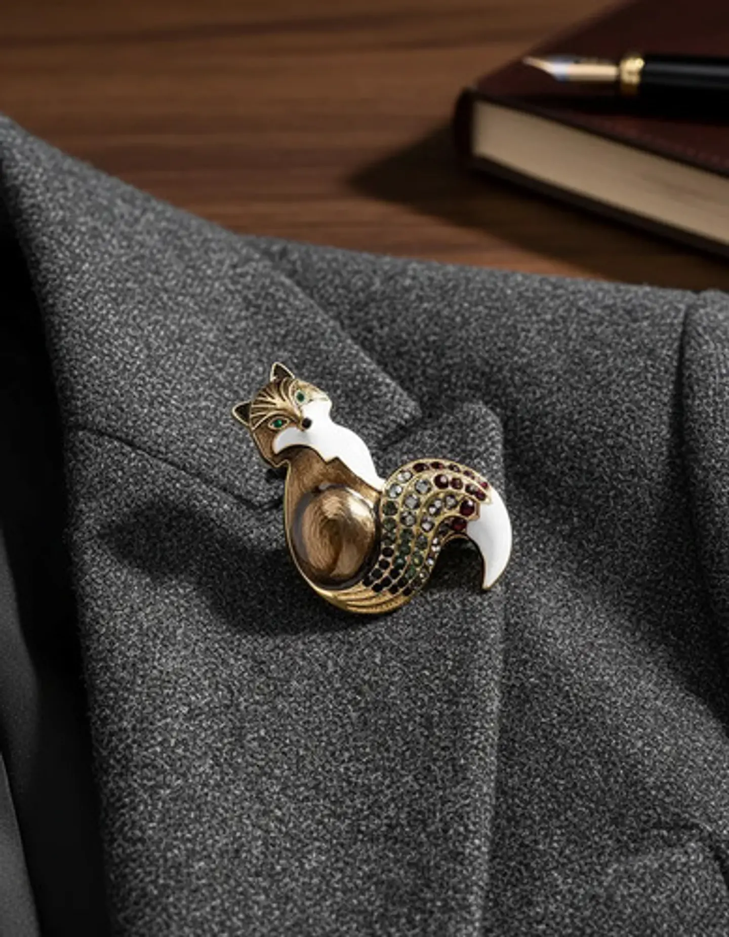 Broche De Alfiler Para Hombre Y Mujer Zorro Animal Esmaltado 22
