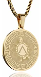 Collar De Acero Para Hombres Dije Medalla Espartano Guerrero - Miniatura 2
