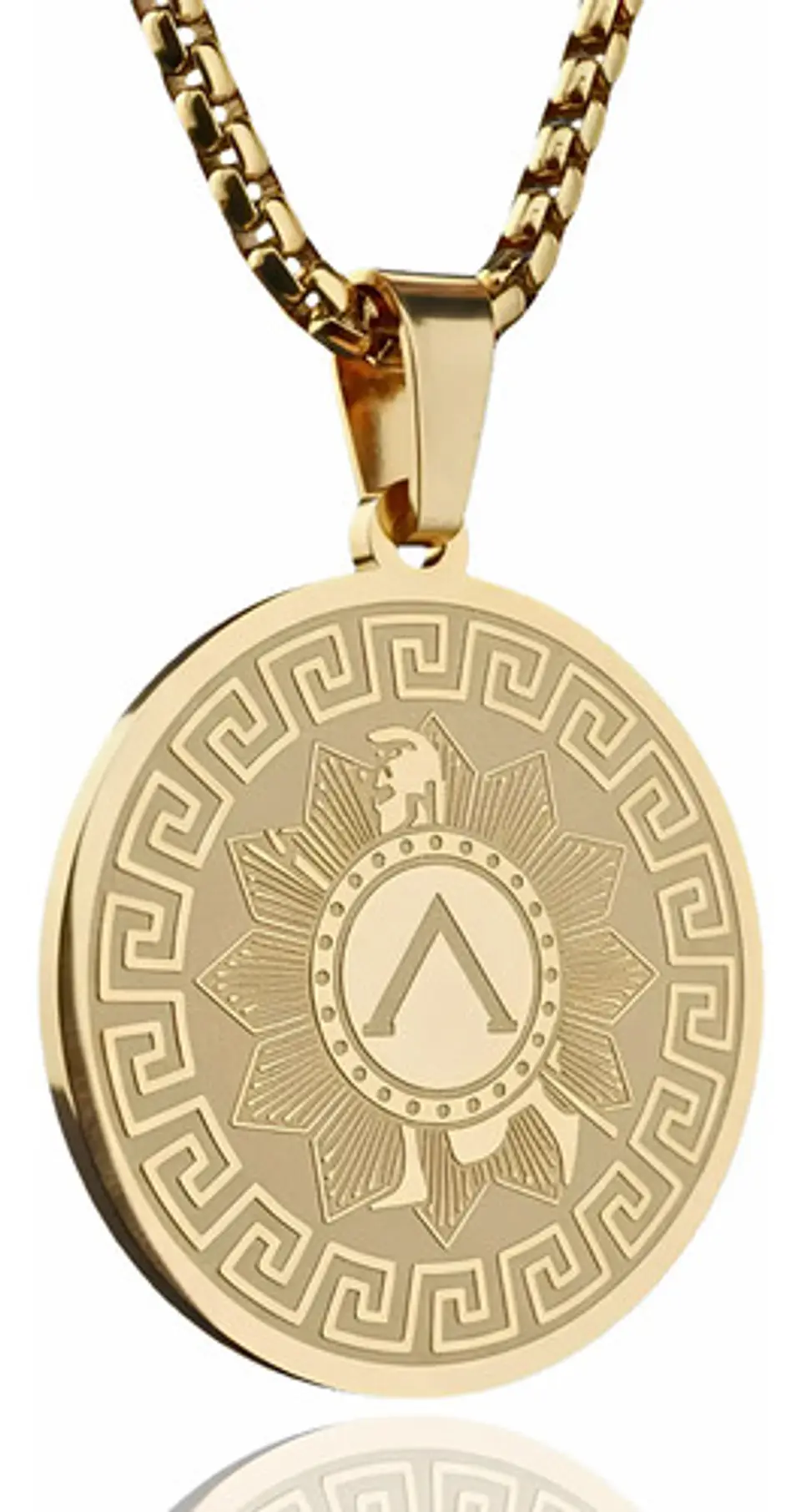 Collar De Acero Para Hombres Dije Medalla Espartano Guerrero 2