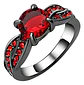 Anillo Moderno Negro Para Mujeres Elegante Cz Corte Redondo - Miniatura 9