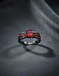 Anillo Moderno Negro Para Mujeres Elegante Cz Corte Redondo - Miniatura 11