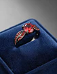 Anillo Moderno Negro Para Mujeres Elegante Cz Corte Redondo - Miniatura 12