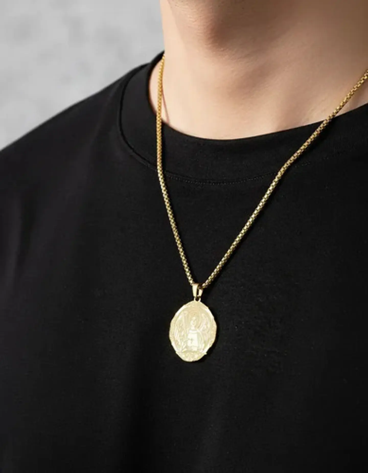 Collar Acero Para Hombre Y Mujer Dije Saint Michael Arcángel 3