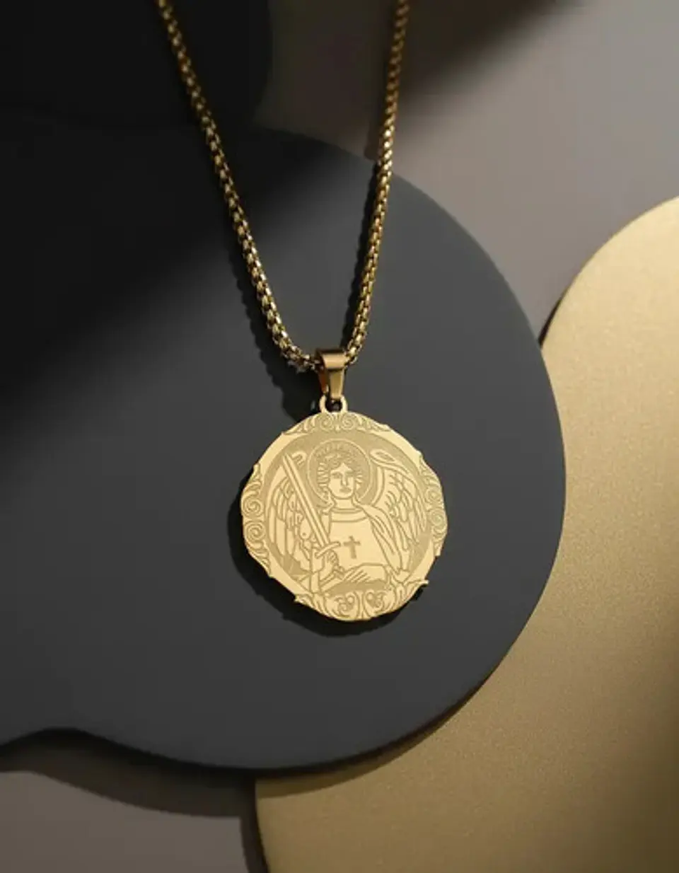 Collar Acero Para Hombre Y Mujer Dije Saint Michael Arcángel 5