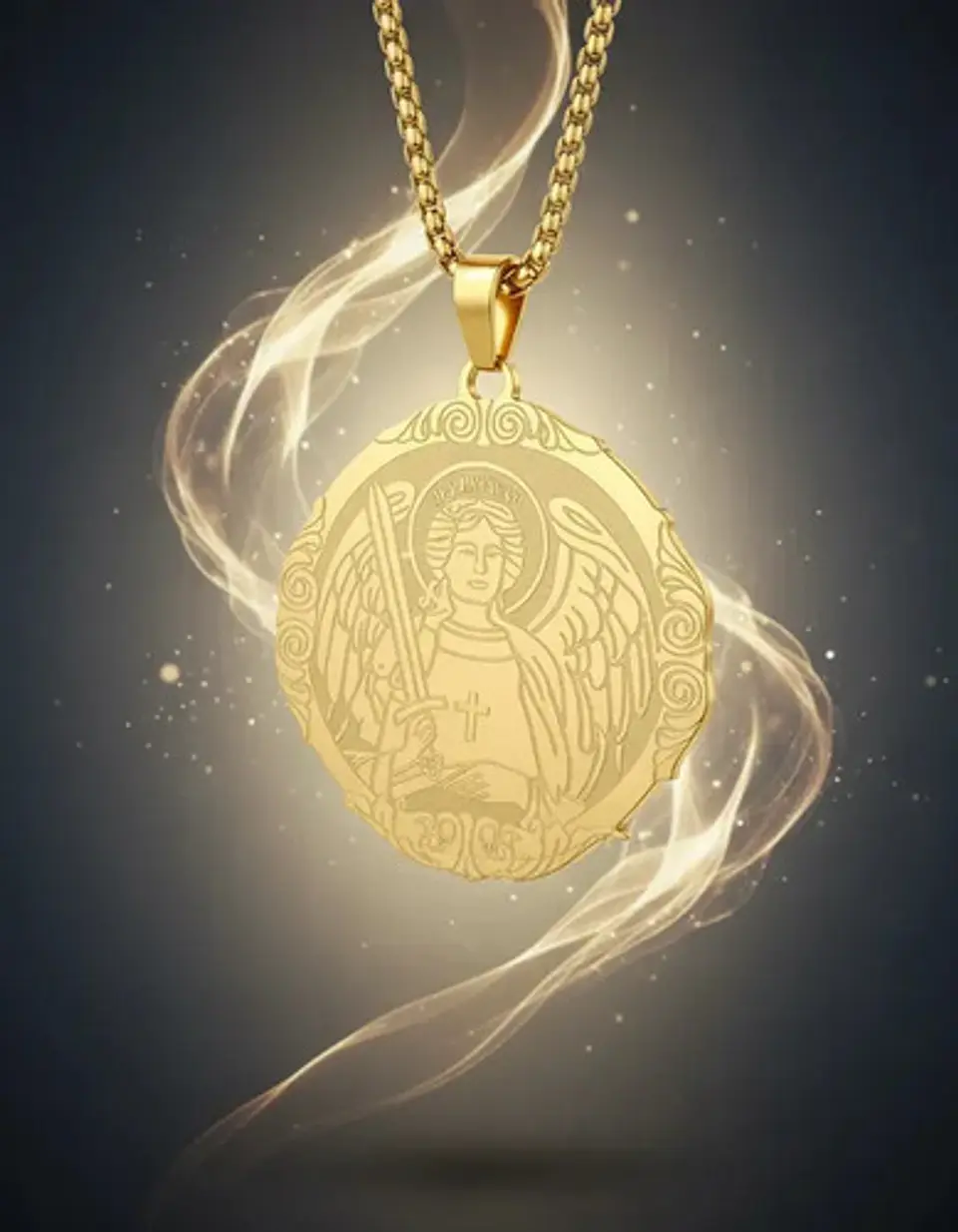 Collar Acero Para Hombre Y Mujer Dije Saint Michael Arcángel 6
