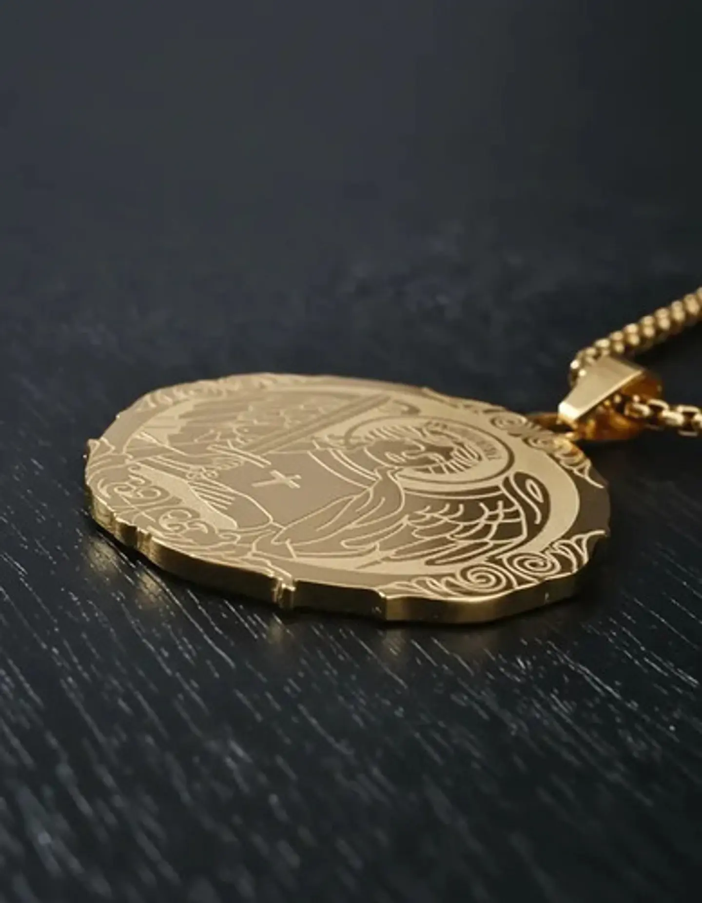 Collar Acero Para Hombre Y Mujer Dije Saint Michael Arcángel 9