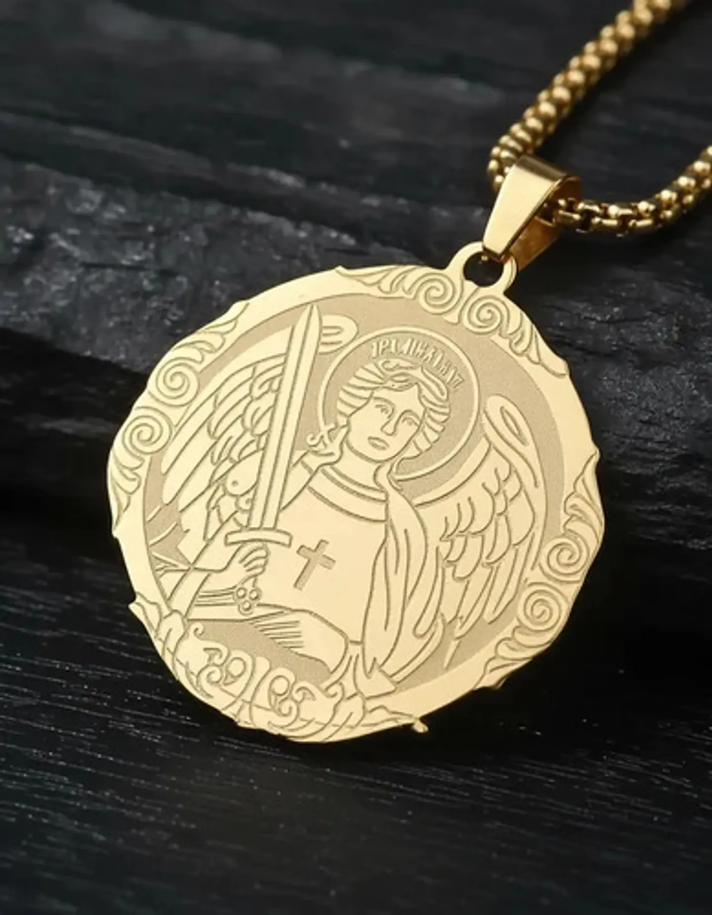 Collar Acero Para Hombre Y Mujer Dije Saint Michael Arcángel 10