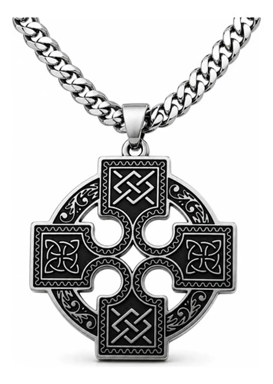 Collar Para Hombre Y Mujer Dije Nudo Bruja Cruz Celta Acero 1