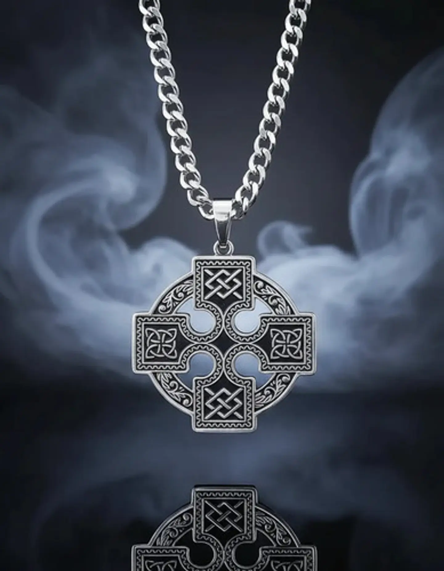 Collar Para Hombre Y Mujer Dije Nudo Bruja Cruz Celta Acero 6