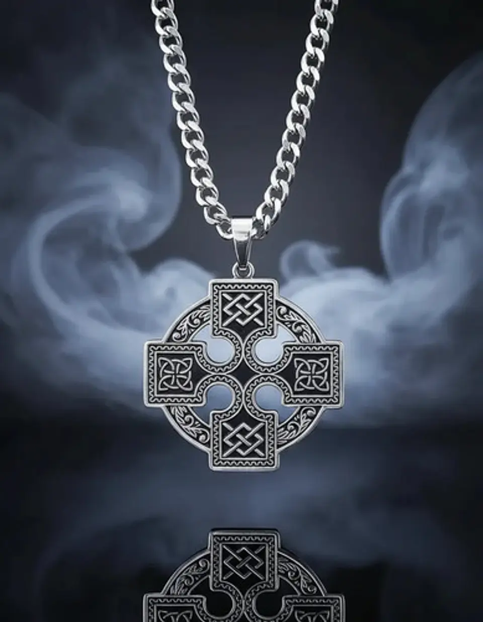 Collar Para Hombre Y Mujer Dije Nudo Bruja Cruz Celta Acero 6