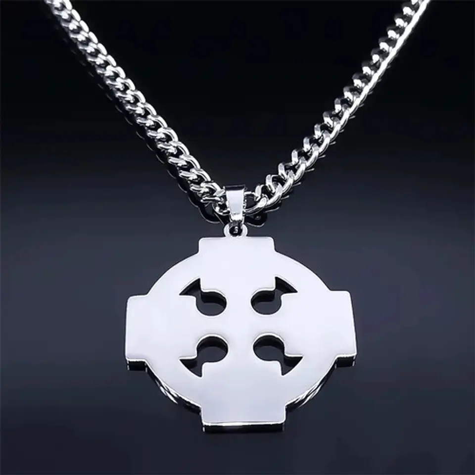 Collar Para Hombre Y Mujer Dije Nudo Bruja Cruz Celta Acero 9