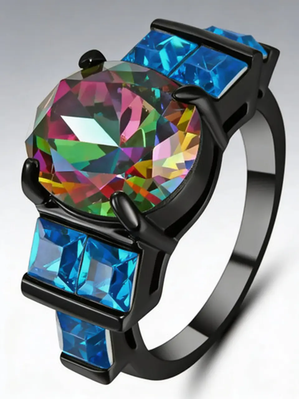 Anillo Vintage Moderno Para Mujeres Piedras Lujo Elegante 3