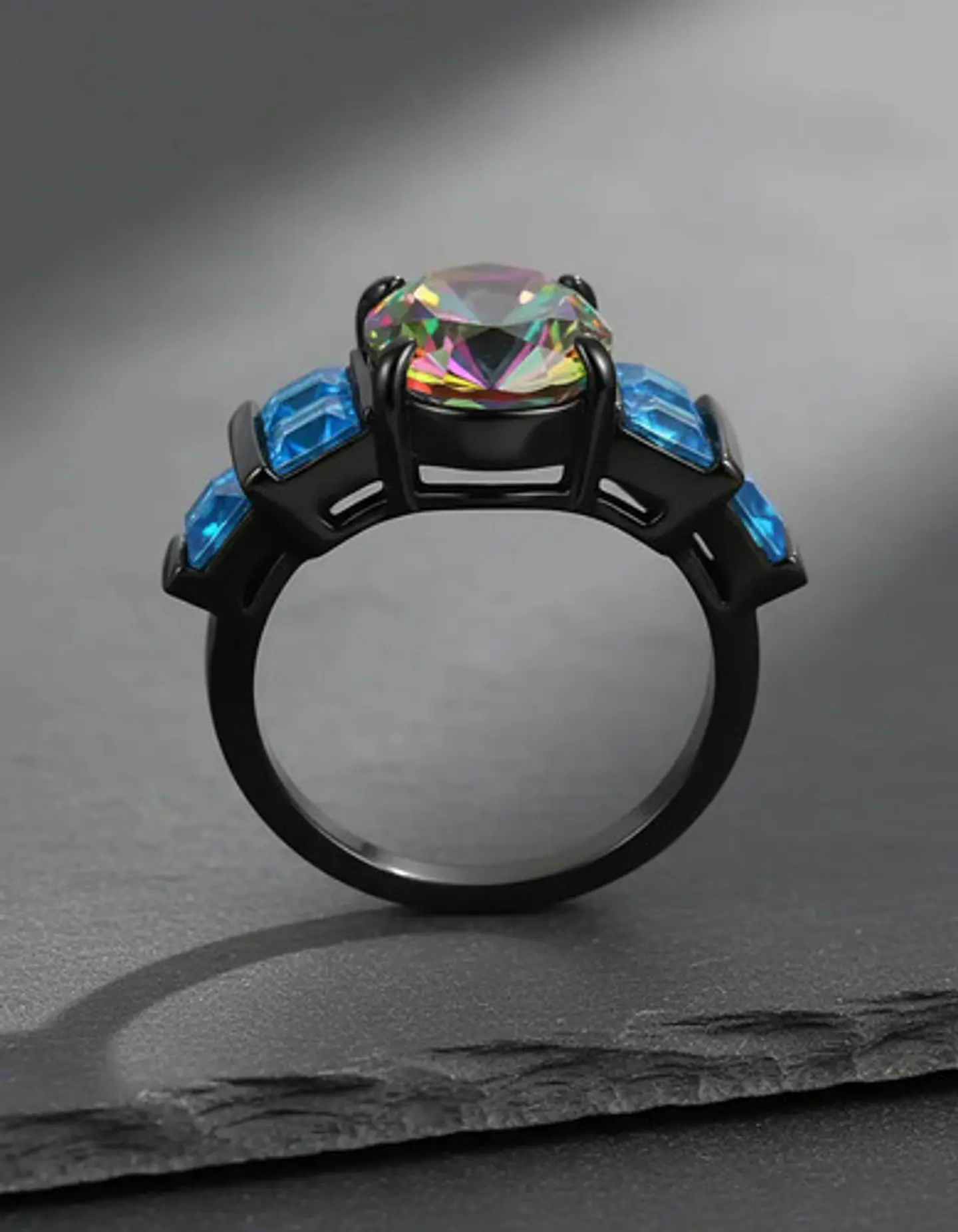 Anillo Vintage Moderno Para Mujeres Piedras Lujo Elegante 4