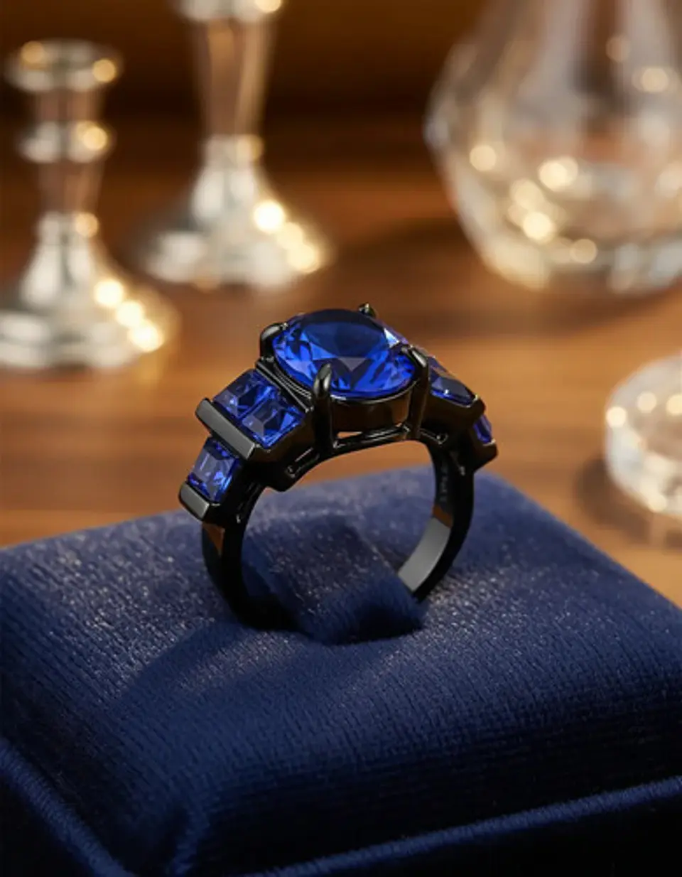 Anillo Vintage Moderno Para Mujeres Piedras Lujo Elegante 11