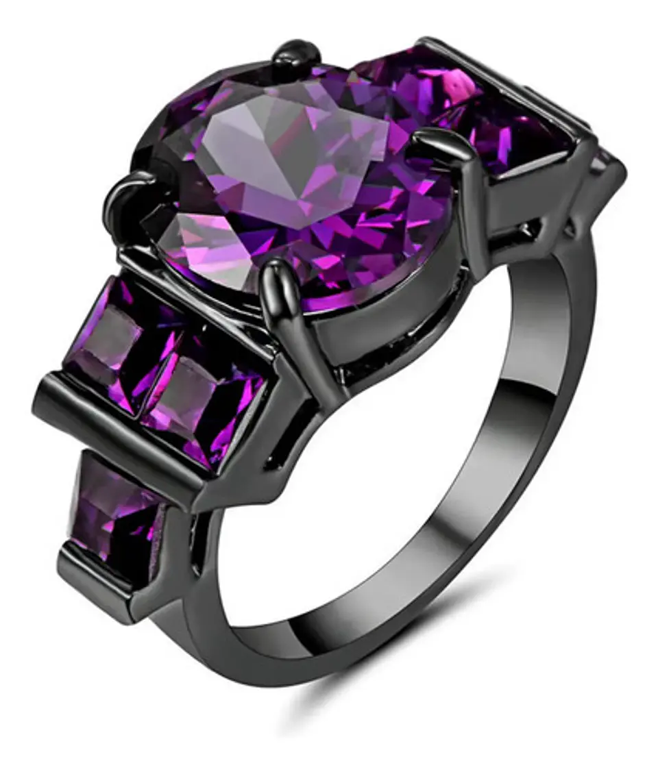 Anillo Vintage Moderno Para Mujeres Piedras Lujo Elegante 12