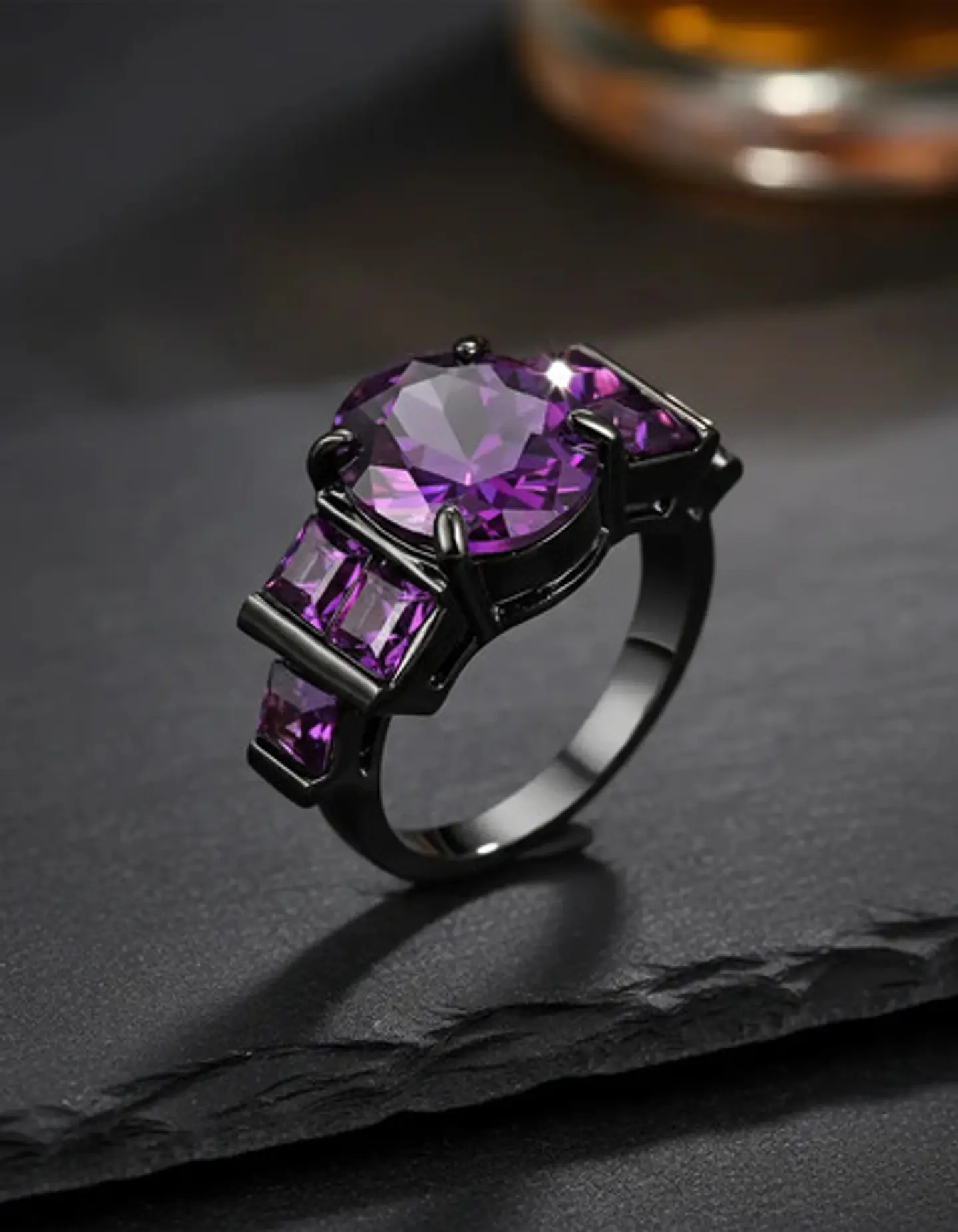 Anillo Vintage Moderno Para Mujeres Piedras Lujo Elegante 14