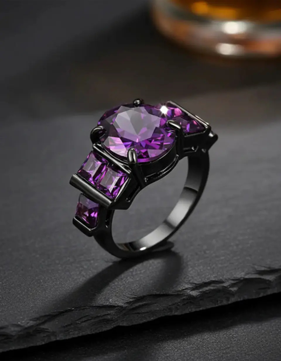 Anillo Vintage Moderno Para Mujeres Piedras Lujo Elegante 14