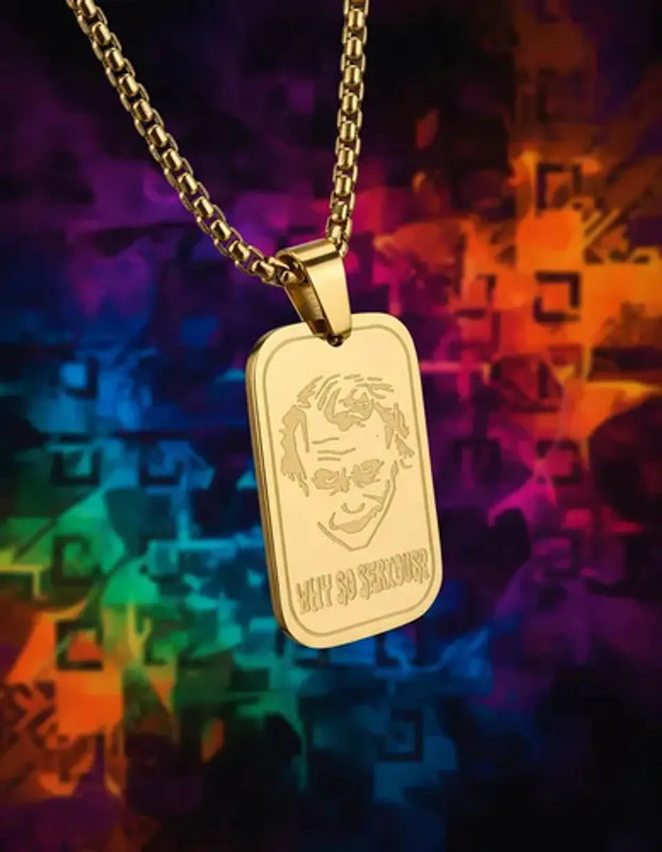 Collar De Acero Para Hombre Y Mujer Dije Guason Joker Batman 2