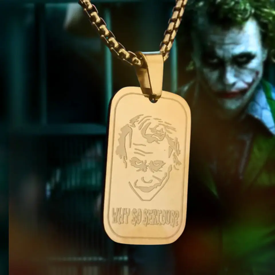Collar De Acero Para Hombre Y Mujer Dije Guason Joker Batman 10