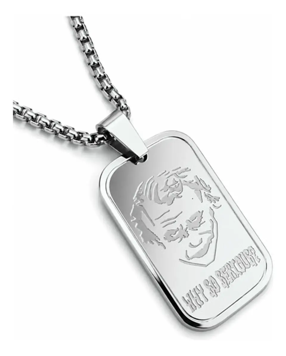 Collar De Acero Para Hombre Y Mujer Dije Guason Joker Batman 11