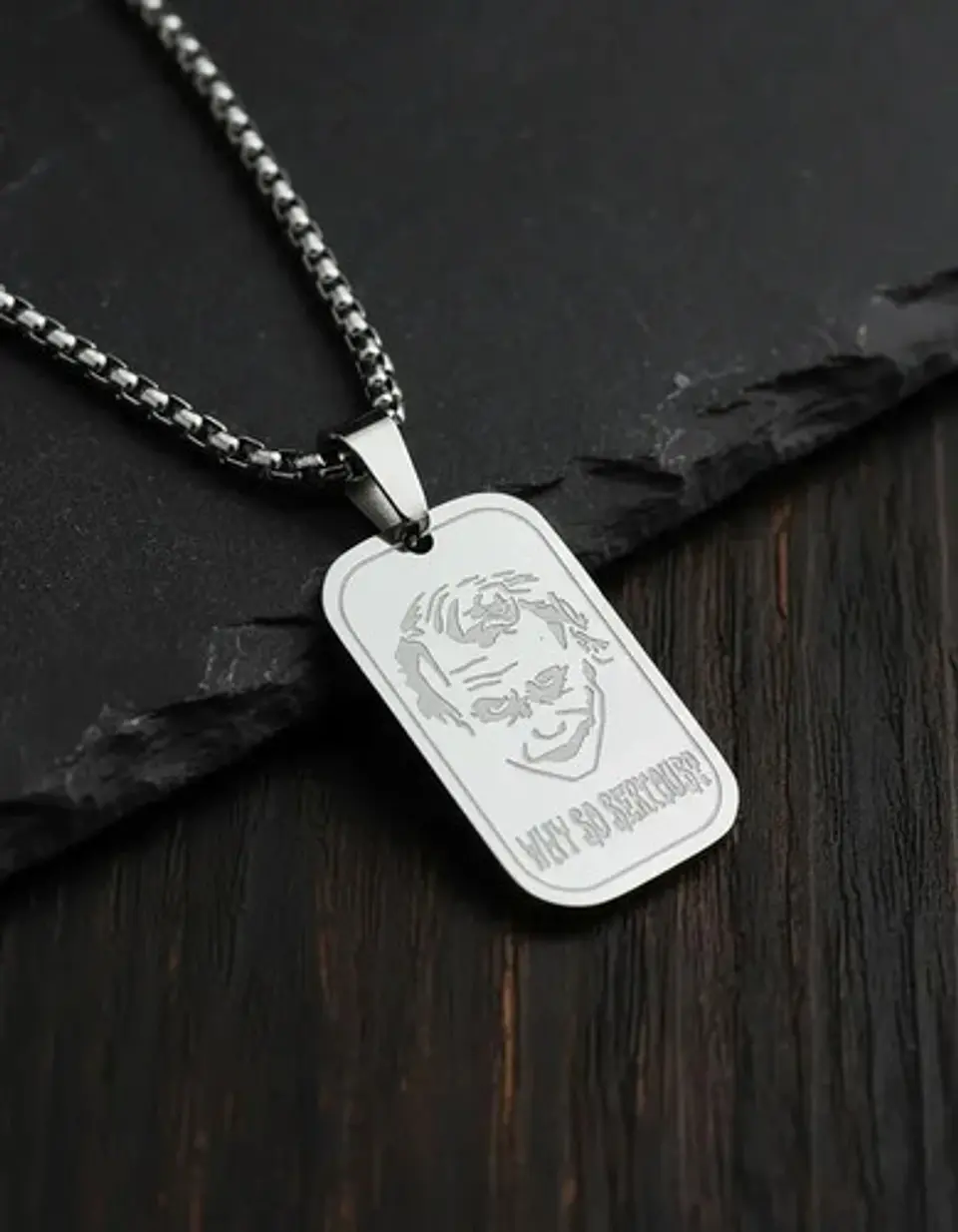 Collar De Acero Para Hombre Y Mujer Dije Guason Joker Batman 16