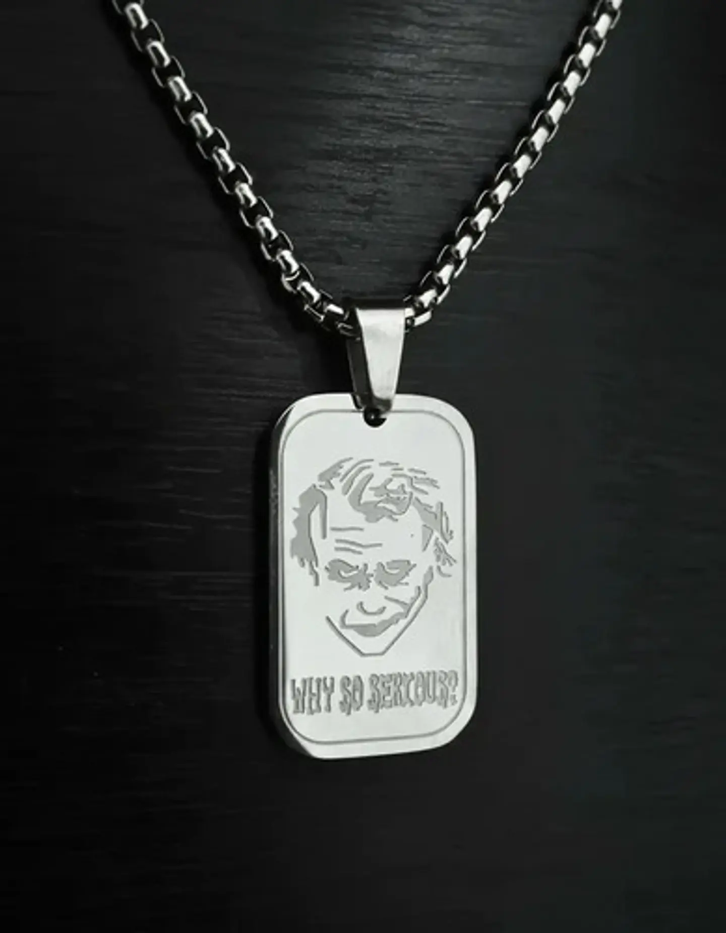 Collar De Acero Para Hombre Y Mujer Dije Guason Joker Batman 18