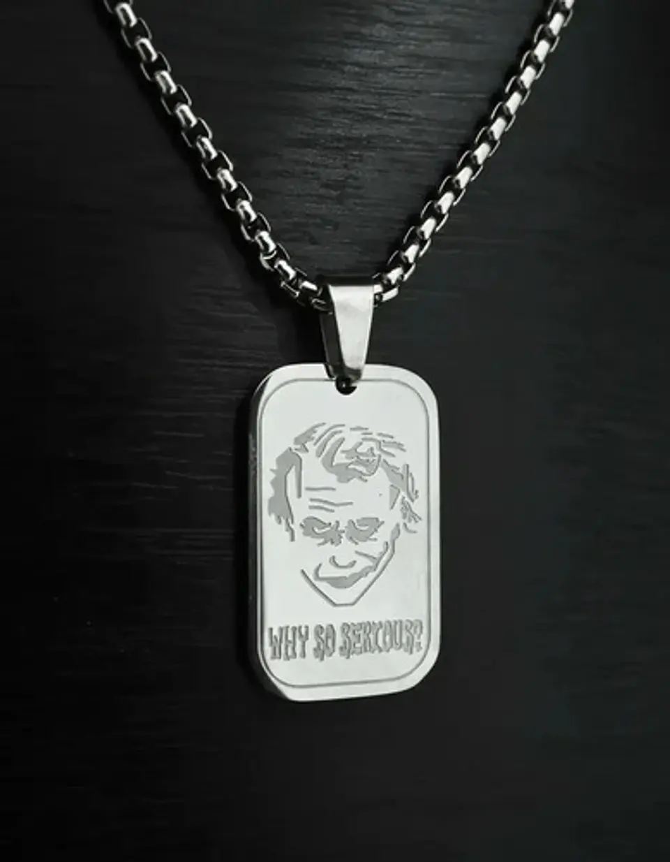 Collar De Acero Para Hombre Y Mujer Dije Guason Joker Batman 18