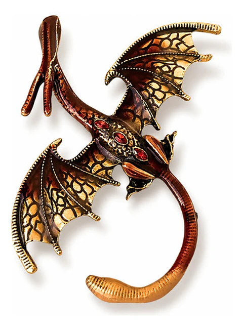 Broche De Alfiler Para Mujer Forma Dragón Esmaltado Cristal