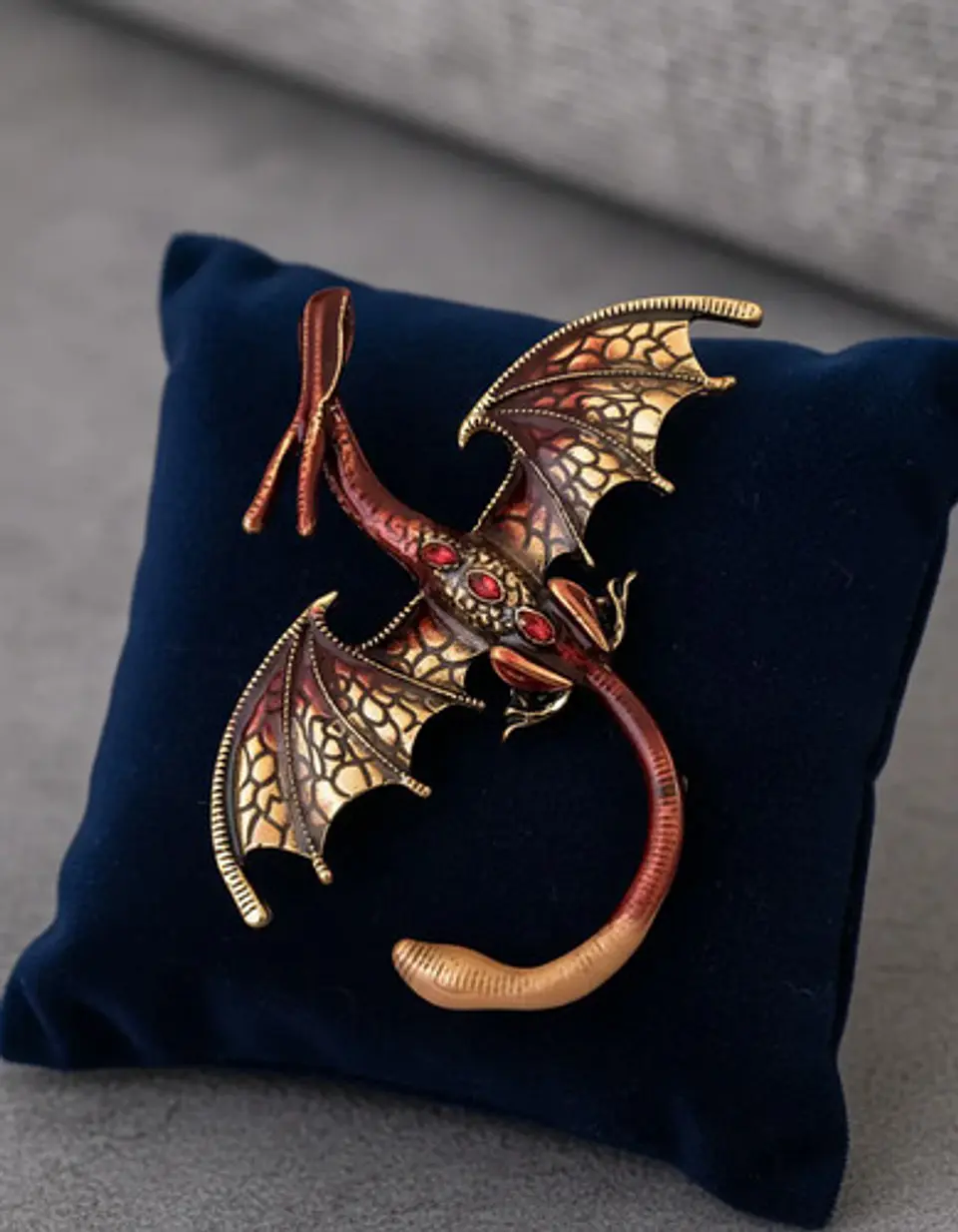 Broche De Alfiler Para Mujer Forma Dragón Esmaltado Cristal 5