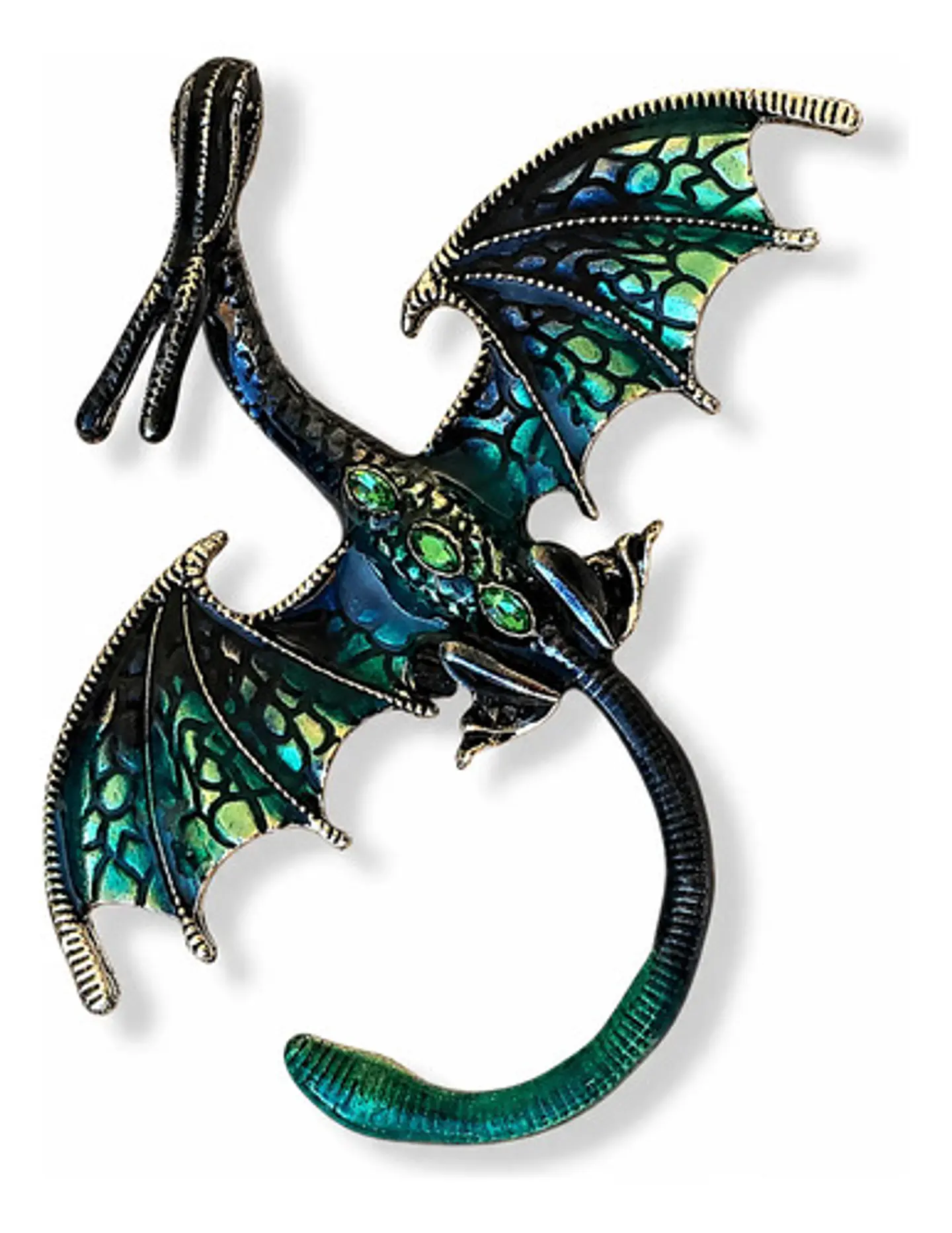 Broche De Alfiler Para Mujer Forma Dragón Esmaltado Cristal 9