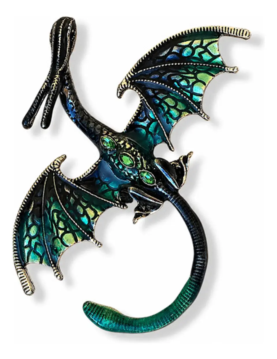 Broche De Alfiler Para Mujer Forma Dragón Esmaltado Cristal 9