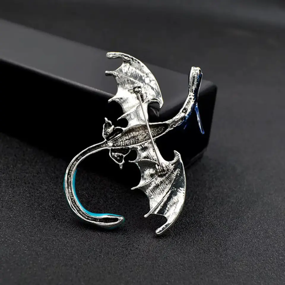 Broche De Alfiler Para Mujer Forma Dragón Esmaltado Cristal 12