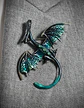Broche De Alfiler Para Mujer Forma Dragón Esmaltado Cristal - Miniatura 13