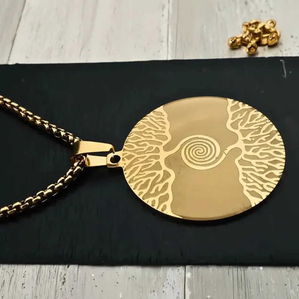 Collar Vikingo De Acero Para Hombre Y Mujer Dije Yggdrasil 4