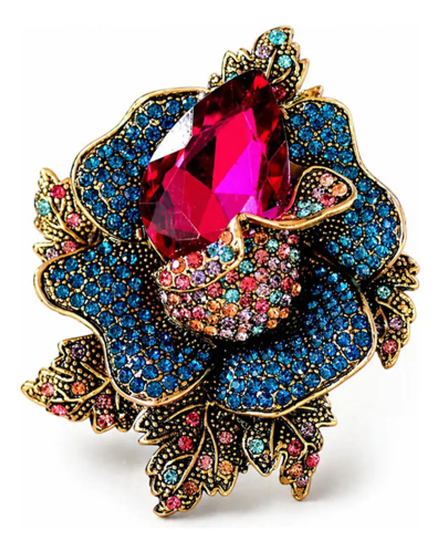Broche De Alfiler Para Mujeres Flor Vintage Con Piedras Cz 1