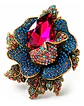 Broche De Alfiler Para Mujeres Flor Vintage Con Piedras Cz - Miniatura 1